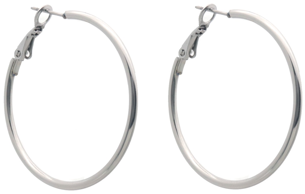 A-A16.2  E926-007S S. Steel Earrings Creoles 40mm