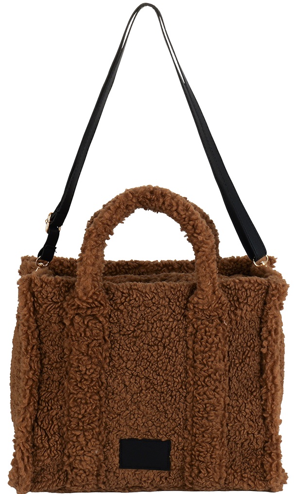 T-M8.2  BAG1021-003-2 Shopper Bag Teddy 33x26x13cm Brown