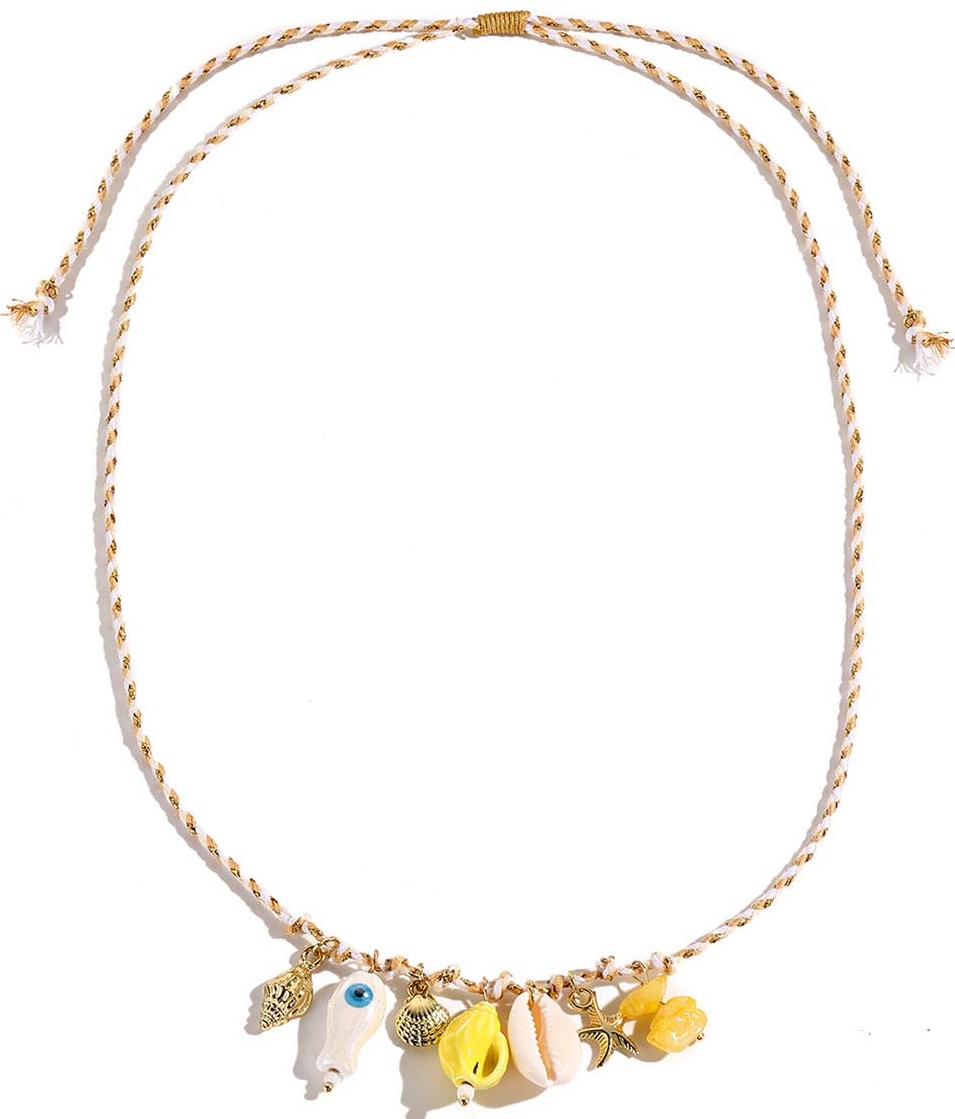 S-F2.4  N2540-007-3 Fashion Rope Necklace - Charms