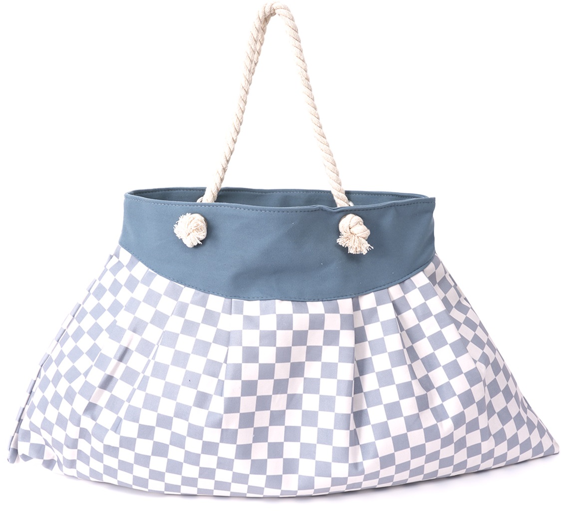 Q-J6.2 BAG811-010-3 Beach Bag Checkered 65x40cm 