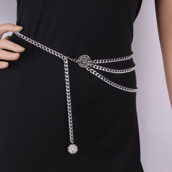 J-D5.3 BELT006-003S Metal Chain Belt Layered 70 - 95cm