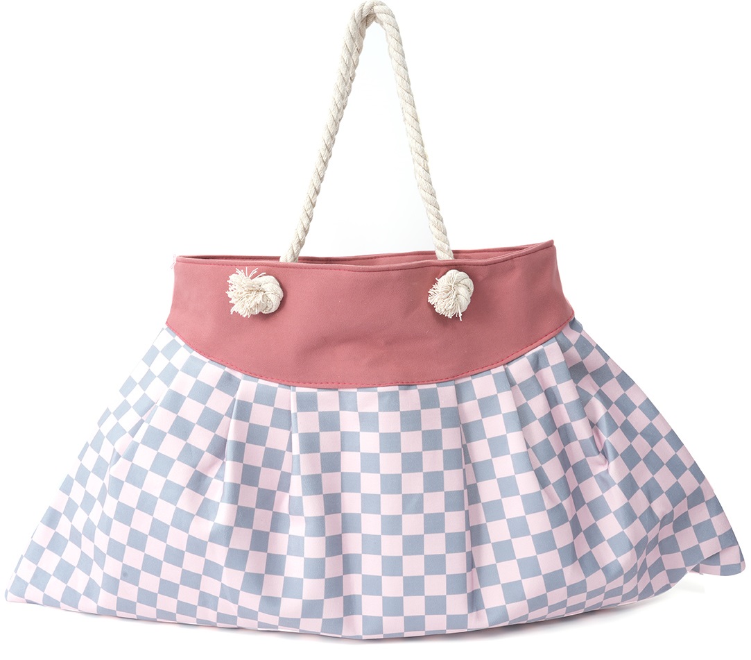 Q-D2.2 BAG811-010-4 Beach Bag Checkered 65x40cm