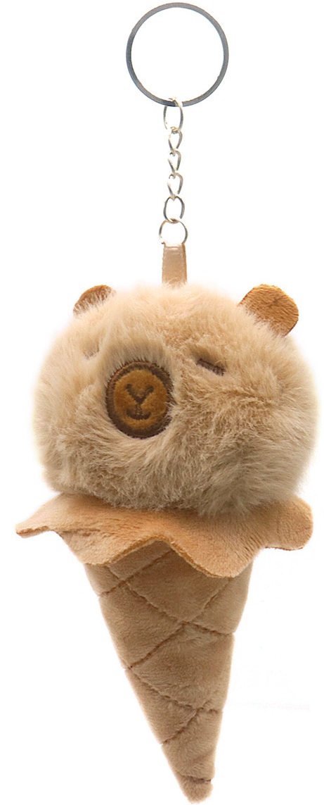 Z-A2.1 KEY1043-004 Plush Keychain 14cm - Mixed Colors - 1pc-  Capybara Icecream 