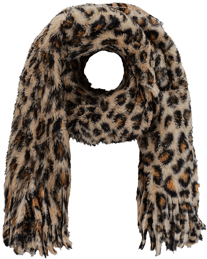 Z-E3.4 SCARF1006-003 Soft Fluffy Scarf Leopard 160x60cm Brown