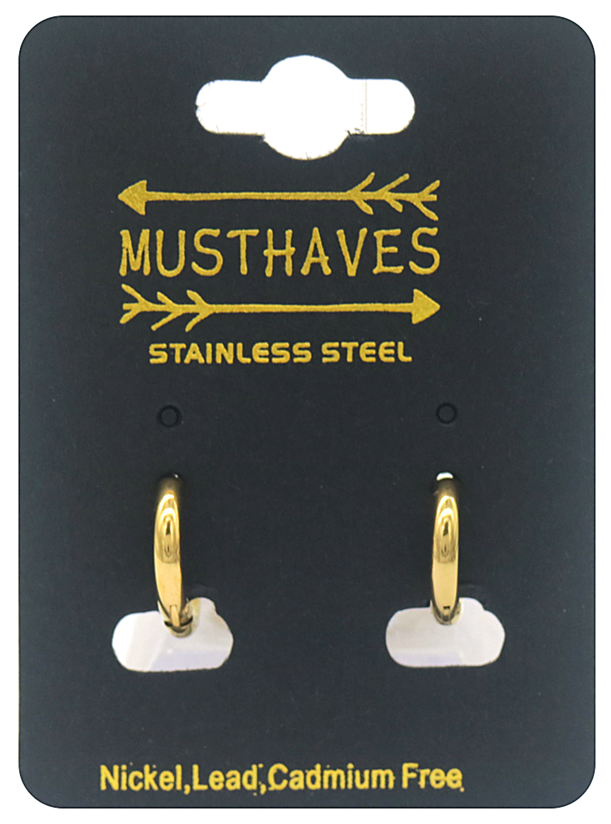 I-A3.2 E015-003G S. Steel Earrings 12mm