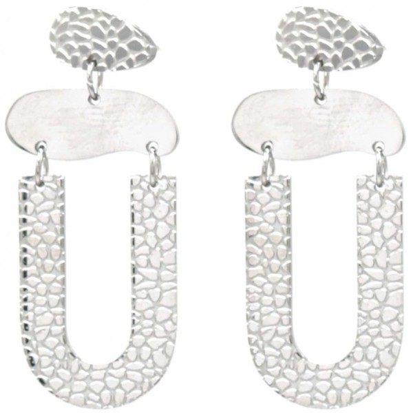 D-D16.3 E221-559S S. Steel Earrings 3.5cm