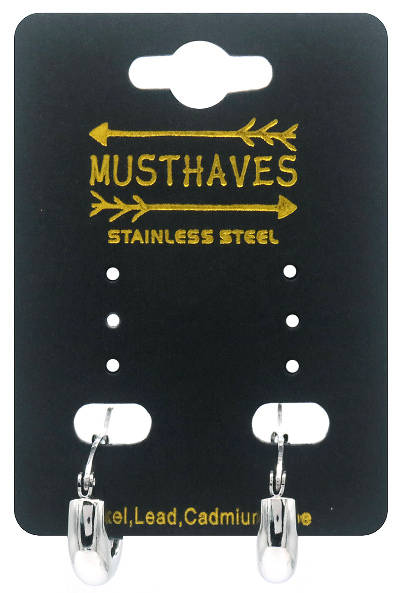 B-C6.3  E2593-202S S. Steel Earrings 18mm