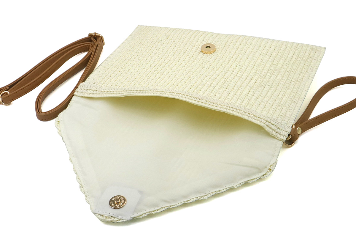 T-J4.2 BAG1123-002-1 Woven Clutch with Beads 27.5x20cm
