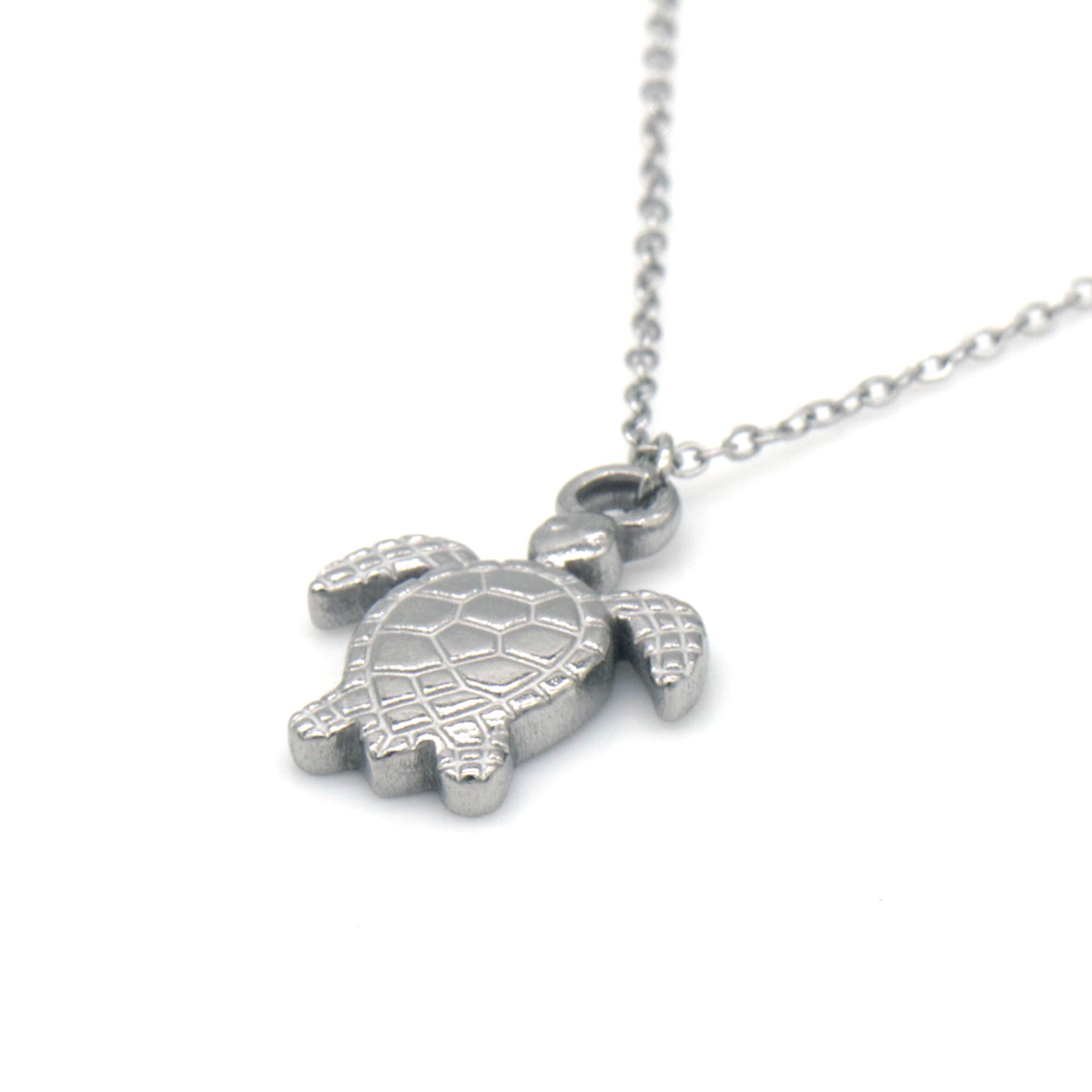 A-A17.1 N2556-004S-2 Long S. Steel Necklace Turtle 70-75cm