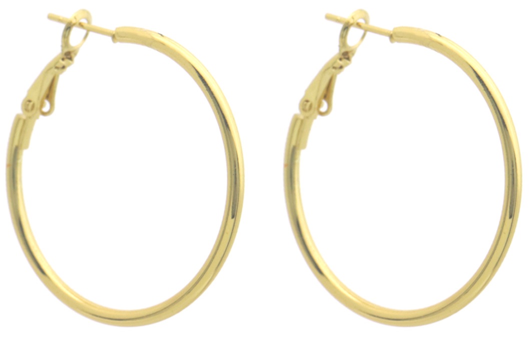 B-F21.2 E926-007G S. Steel Earrings Creoles 35mm