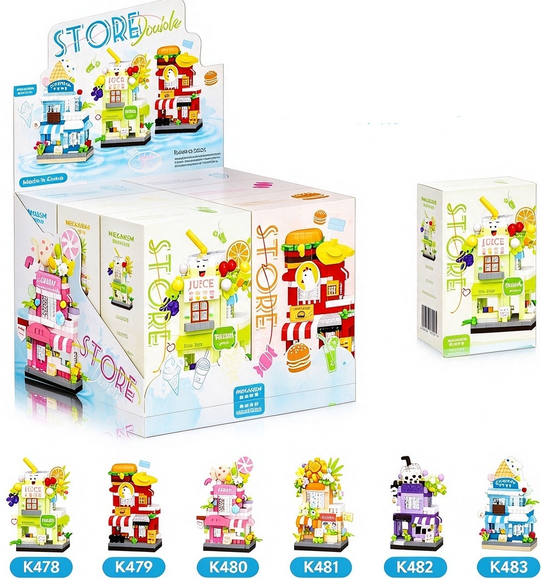 K-D3.2 S44 Mini Building Blocks Food Stalls - 6pcs