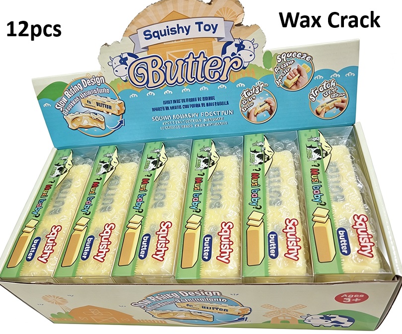 Q-A7.1 TOY2636-039 Squishy Slow Rise Butter 13cm Wax Crack - 12pcs