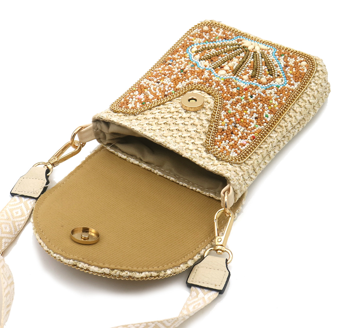 T-E6.1 BAG1123-001-4 Shoulder Bag Beads 20x15cm