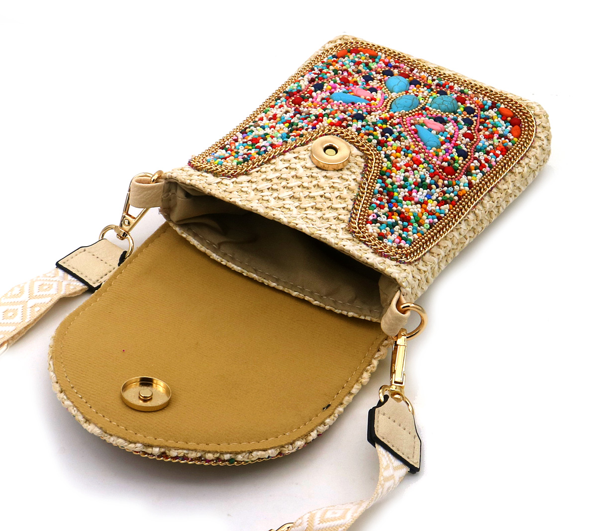 T-I3.2 BAG1123-001-6 Shoulder Bag Beads 20x15cm