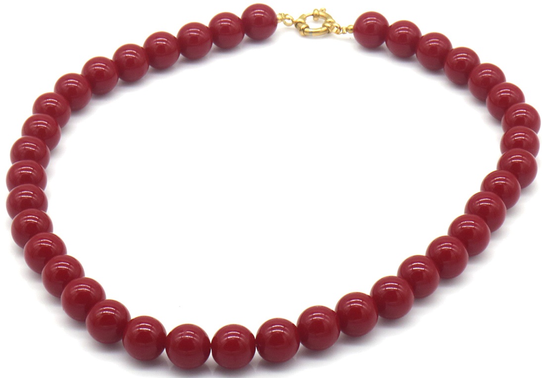 I-F2.2 N1036-015-7 Necklace 12mm Beads S. Steel Lock 45cm