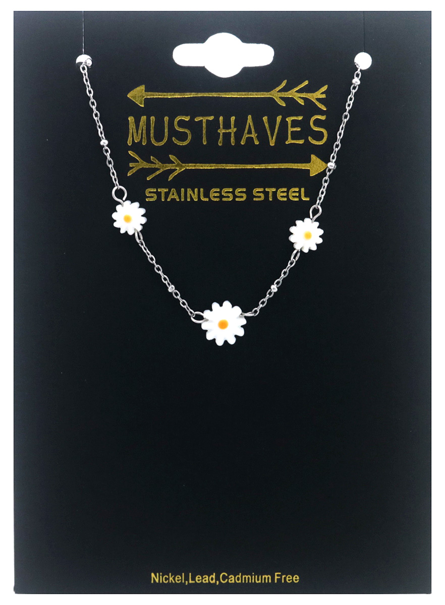 F-D4.4  B2539-031S S. Steel Bracelet Flowers