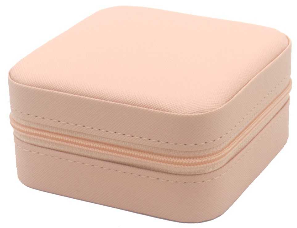 X-L5.1 PK829-012 PU Travel Case Jewelry Box 10x10x5cm Pink