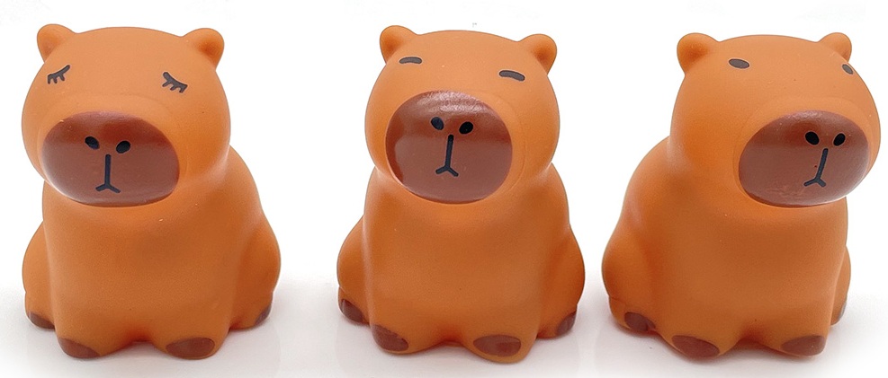 Y-A2.3  TOY1150-003 Rubber Capybara 6cm - 24pcs in Display