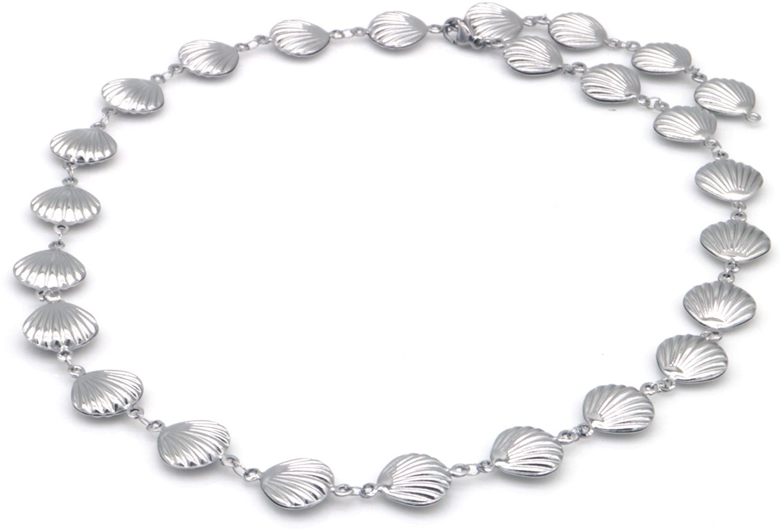 J-C7.2 N1033-006S S. Steel Necklace Shells