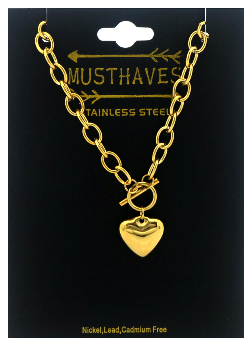 H-D7.1  B074-066G S. Steel Bracelet Heart 18cm