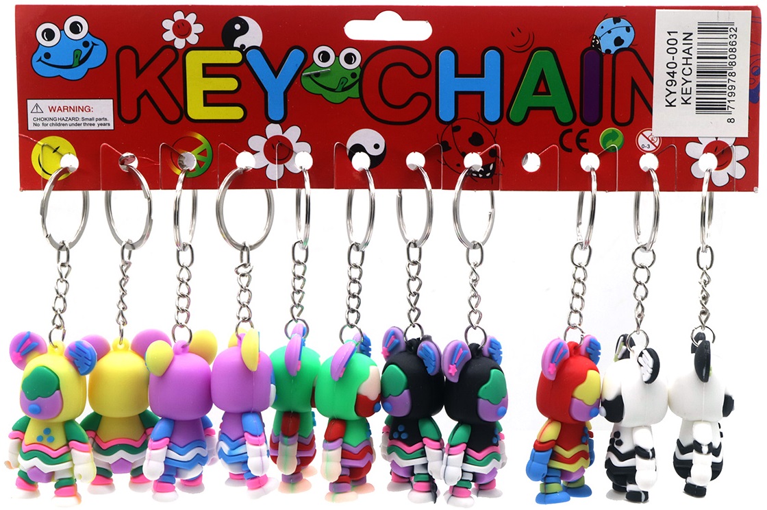 F-C14.2 KY940-001 Keychains Bear 5.5cm - 12pcs