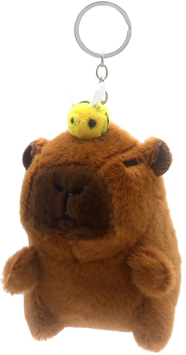 Z-C5.2 KY2521-065 Keychain Plush Capybara 11cm Bee