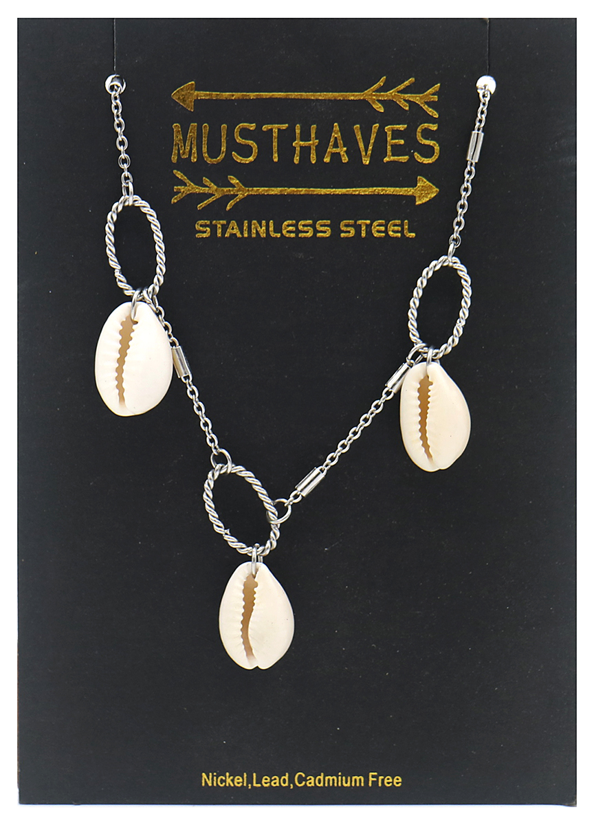 D-C21.2 B220-022S S. Steel Bracelet Shells Silver