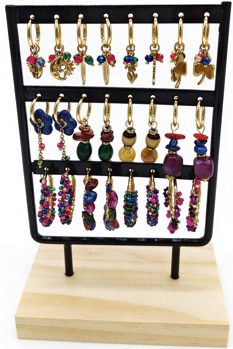 B-A23.2 E1221-007 S. Steel Earrings Set - 12pairs