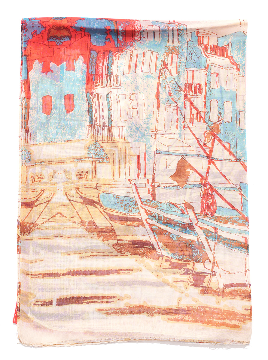G-F12.1 SCARF2480-007-2 Summer Scarf Extra Thin 150x50cm
