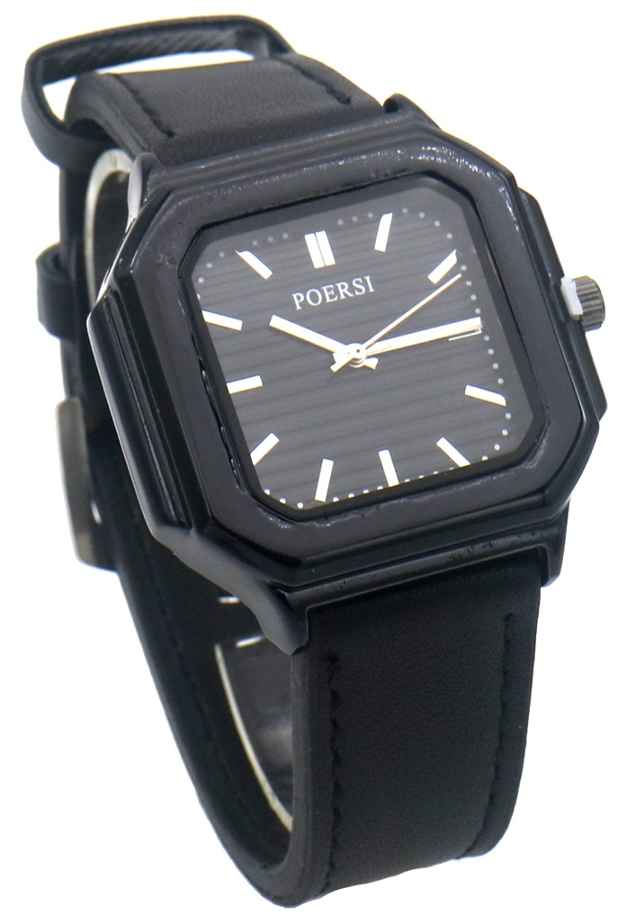 C-F7.4 W002-115-5 Quartz Watch PU Strap Black