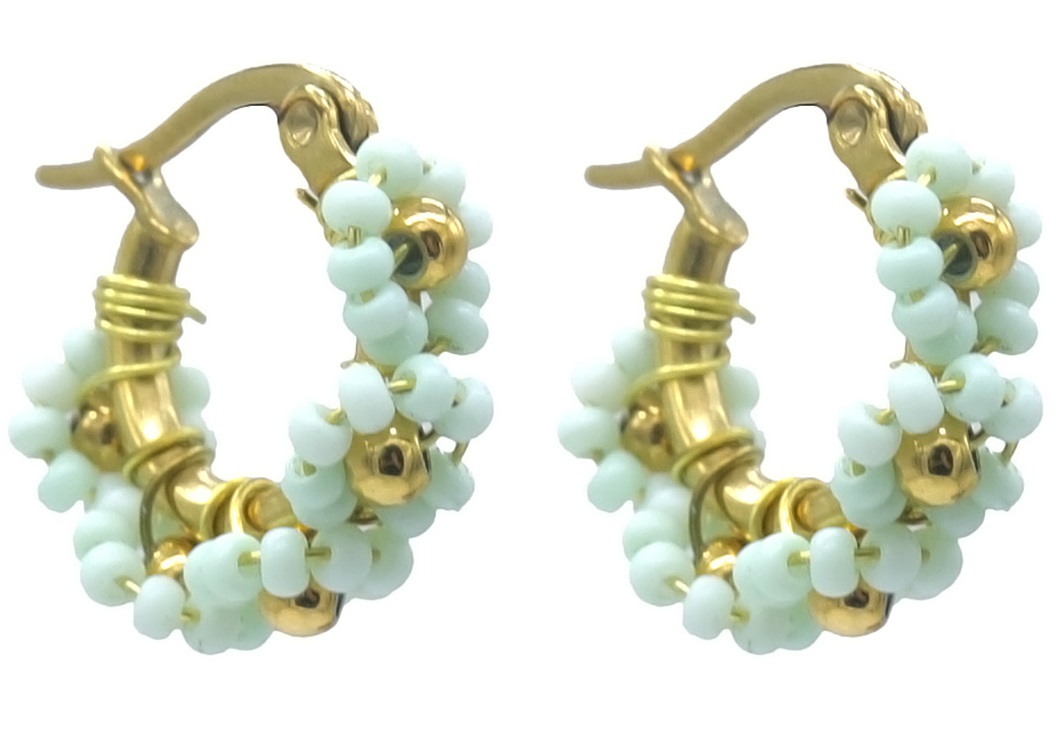B-F7.3 E221-568-3 S. Steel Earrings Flowers 2cm