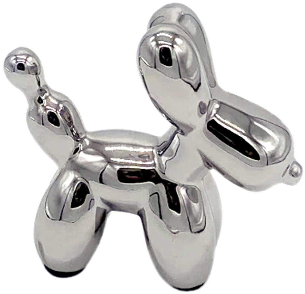Q-D8.1 DC1048-003-2 Ceramic Dog 14x16cm Silver