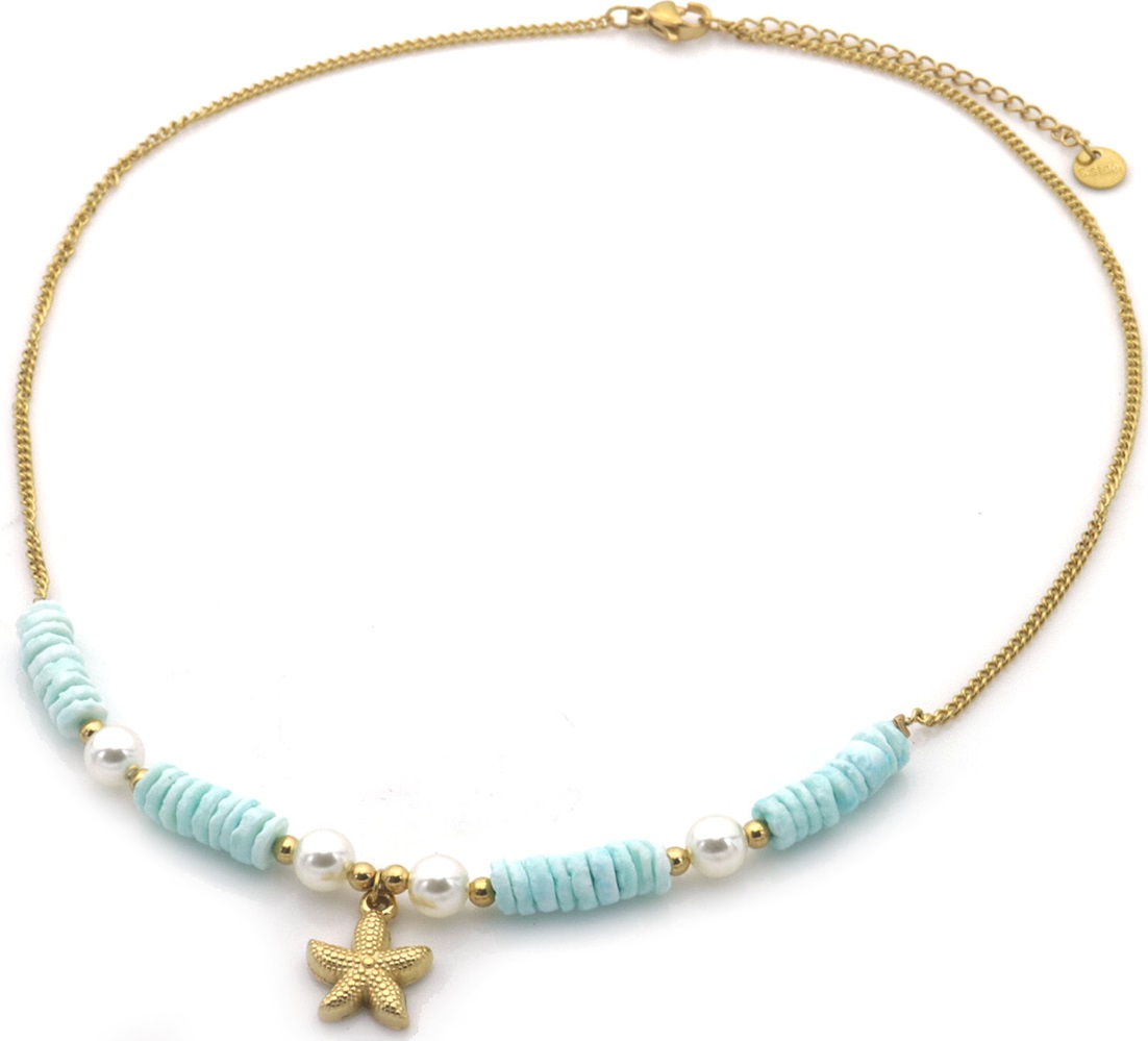 J-C4.1 N074-007G-2 S. Steel Necklace Starfish 40-45cm