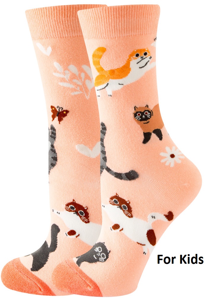 S-G6.1  SOCK2461-006 Socks Size 33-38 Cats For Kids