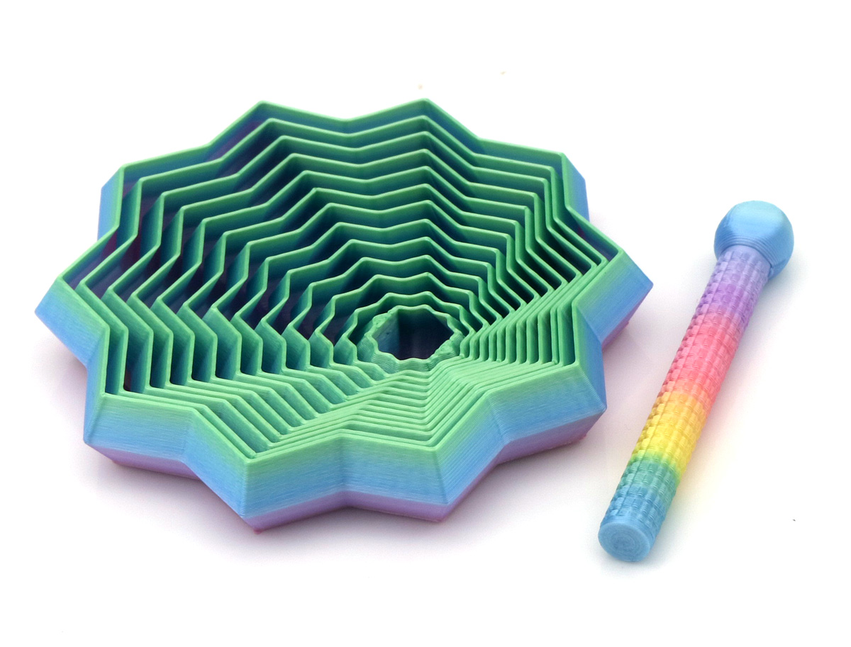 R-I7.2 TOY1152-002 3D Printed Fidget Toy 8cm - 1pc Mixed Colors