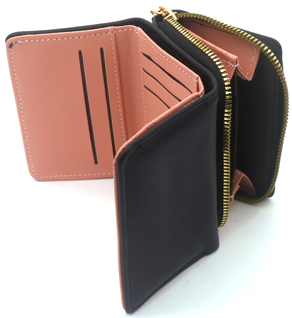 T-P3.2 WA1121-003-1 PU Wallet 11x9x4cm Black