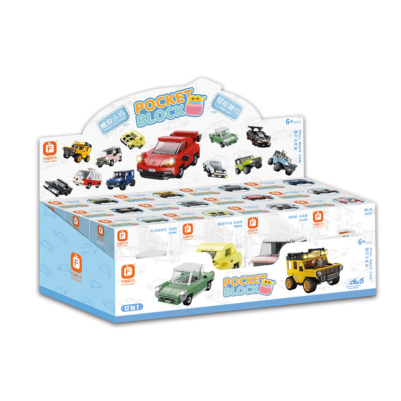 L-F4.1 TOY2581-050 Building Blocks Cars - 12pcs in Display
