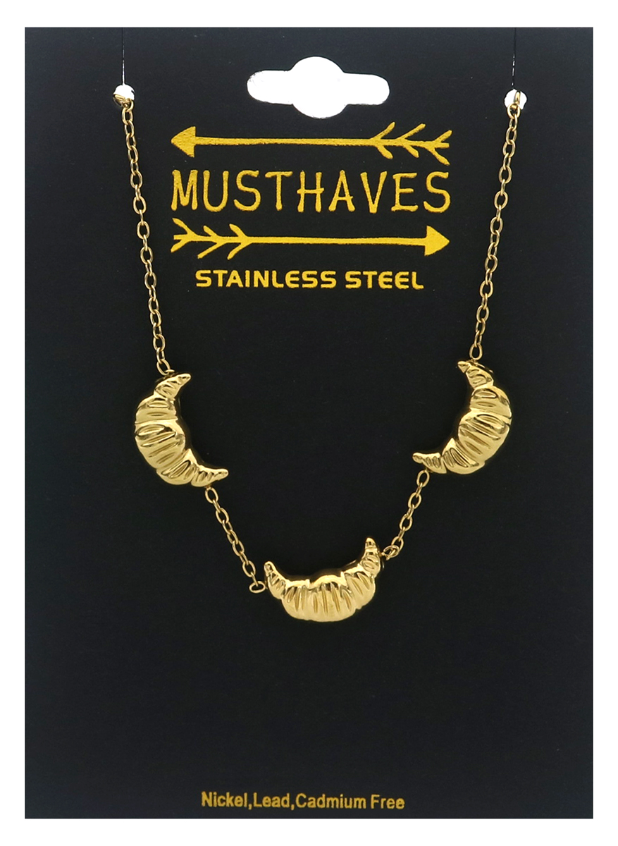 F-D16.3 B2591-001G S. Steel Bracelet Croissants 16-21cm