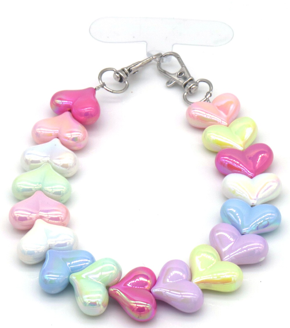 C-D11.1 KEY1026-001-8 Phone Cord Hearts Multi