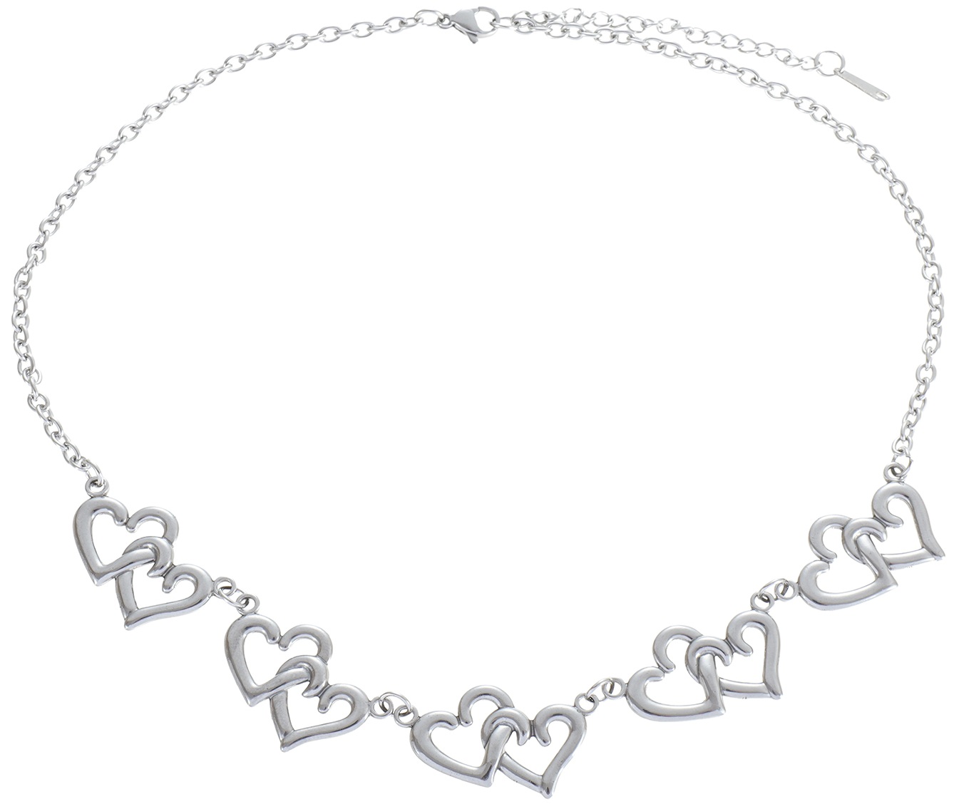 C-A10.2 N2616-051S S. Steel Necklace Hearts 40-45cm