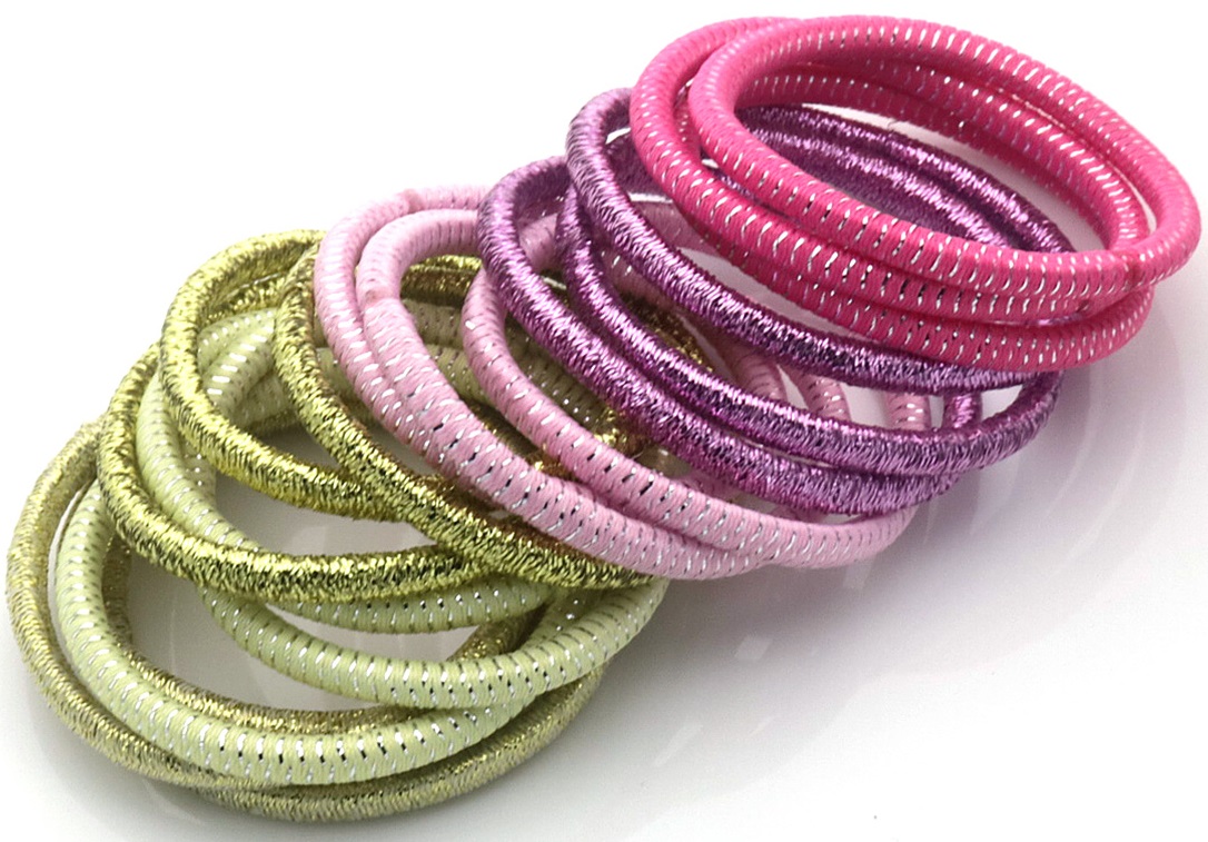 S-A6.5  H924-001-3 Hair Elastics Glitter - 18pcs