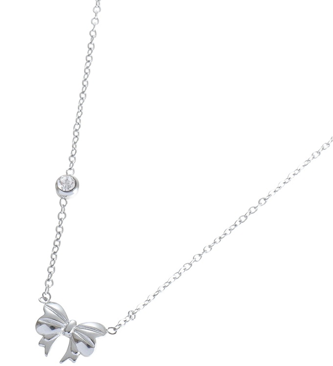 C-B24.2 N2616-055S S. Steel Necklace Bow 40-45cm