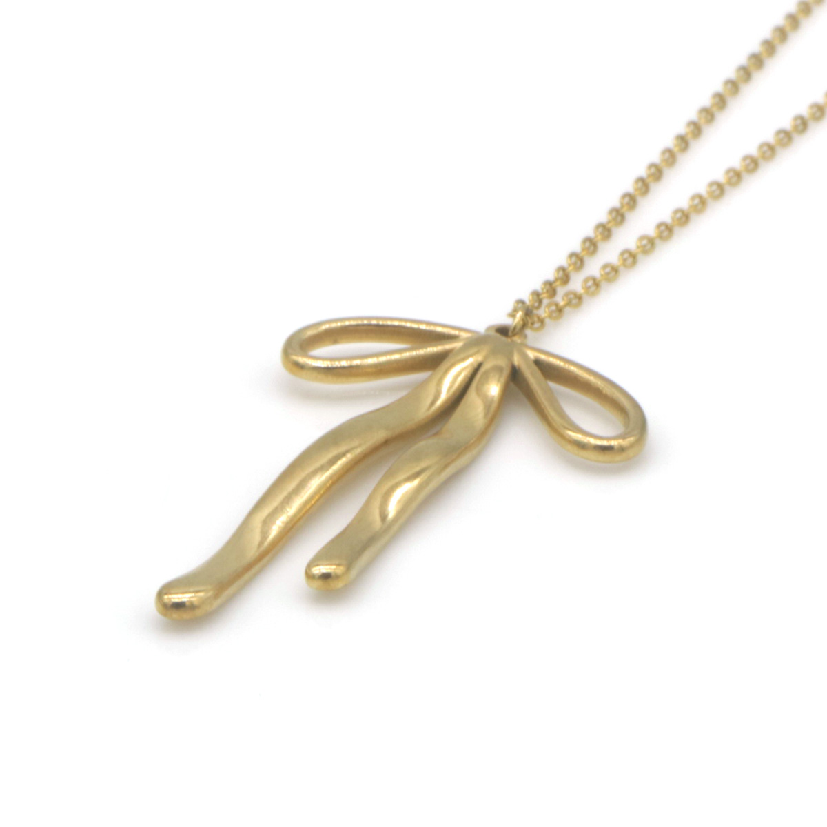 A-C3.2 N2556-041G Long S. Steel Necklace Bow 70-75cm
