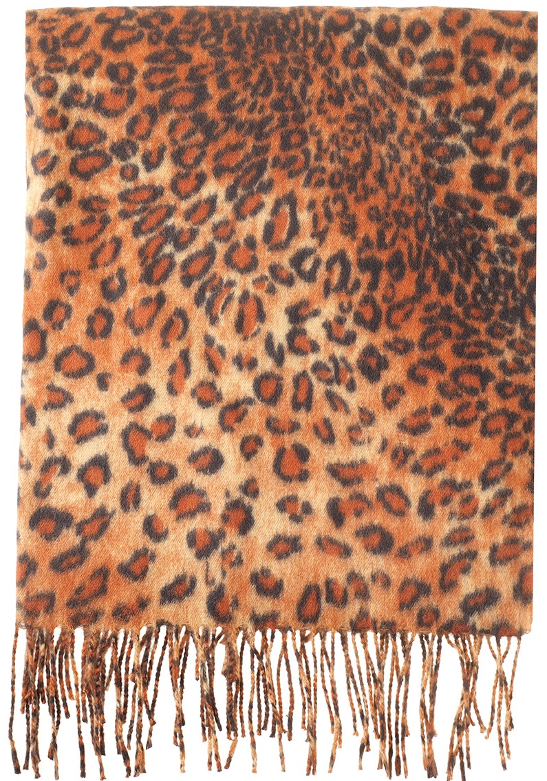 R-F7.1 SCARF405-649-3 Soft Scarf Leopard 180x70cm Brown