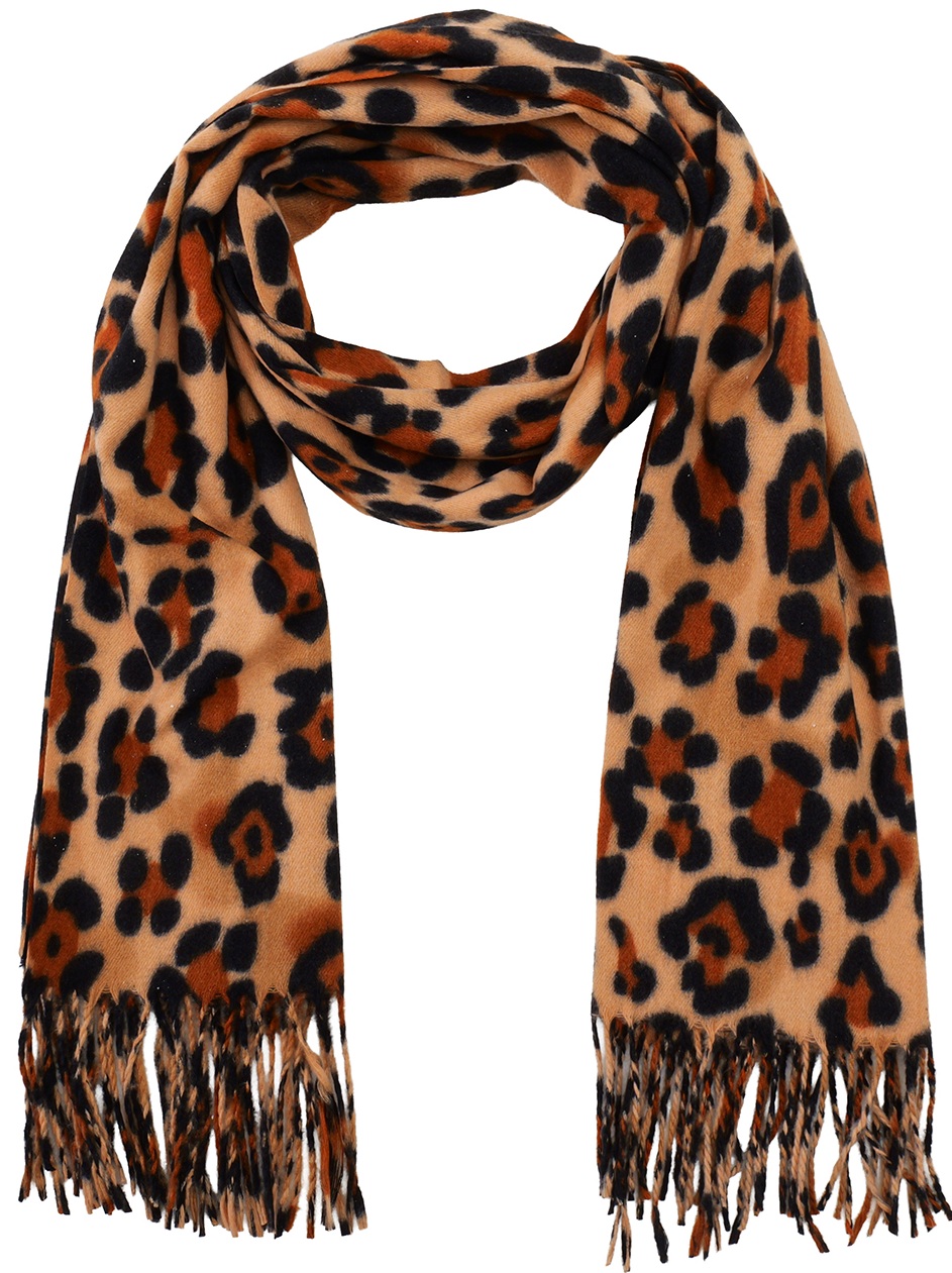T-I4.1 SCARF405-684-3 Soft Scarf Leopard 180x70cm Brown