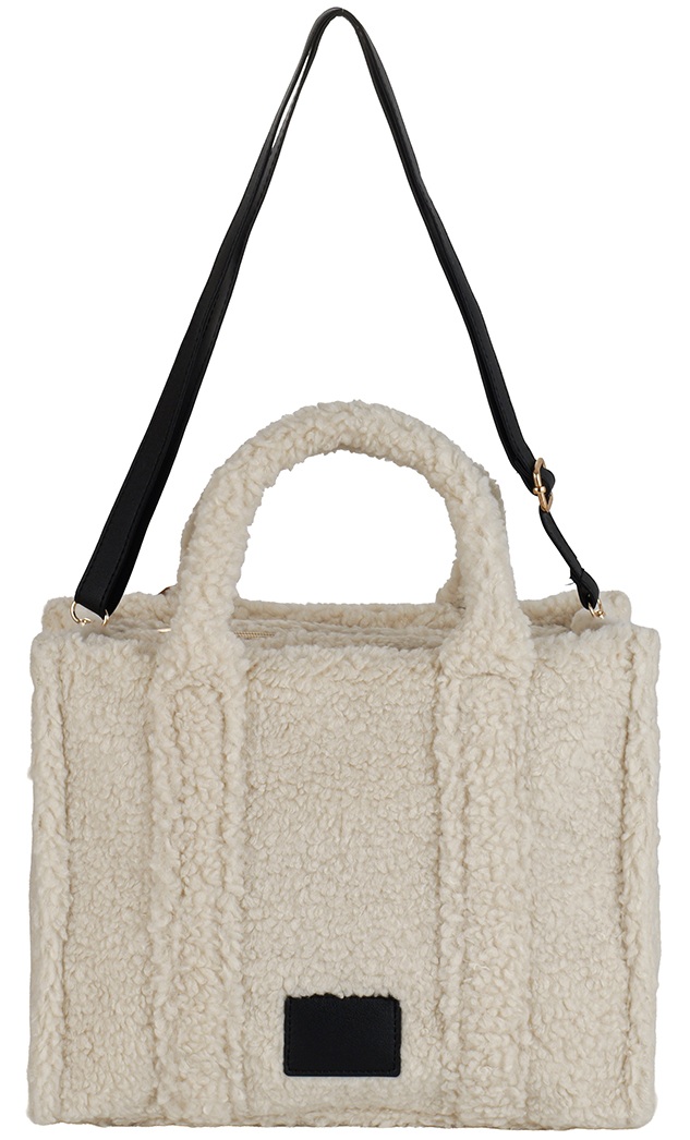 T-K8.1 BAG1021-003-3 Shopper Bag Teddy 33x26x13cm White