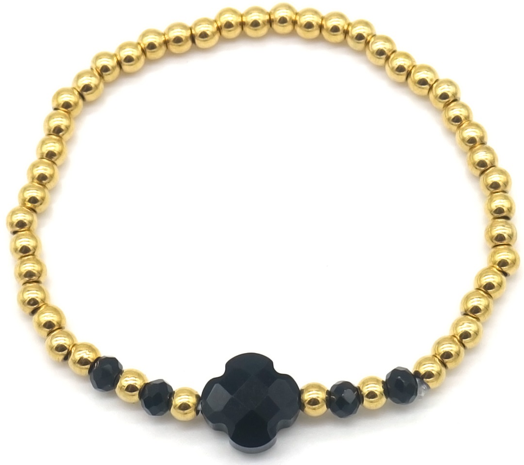 E-E6.2 B100-002-5 S. Steel Bracelet Glassbeads