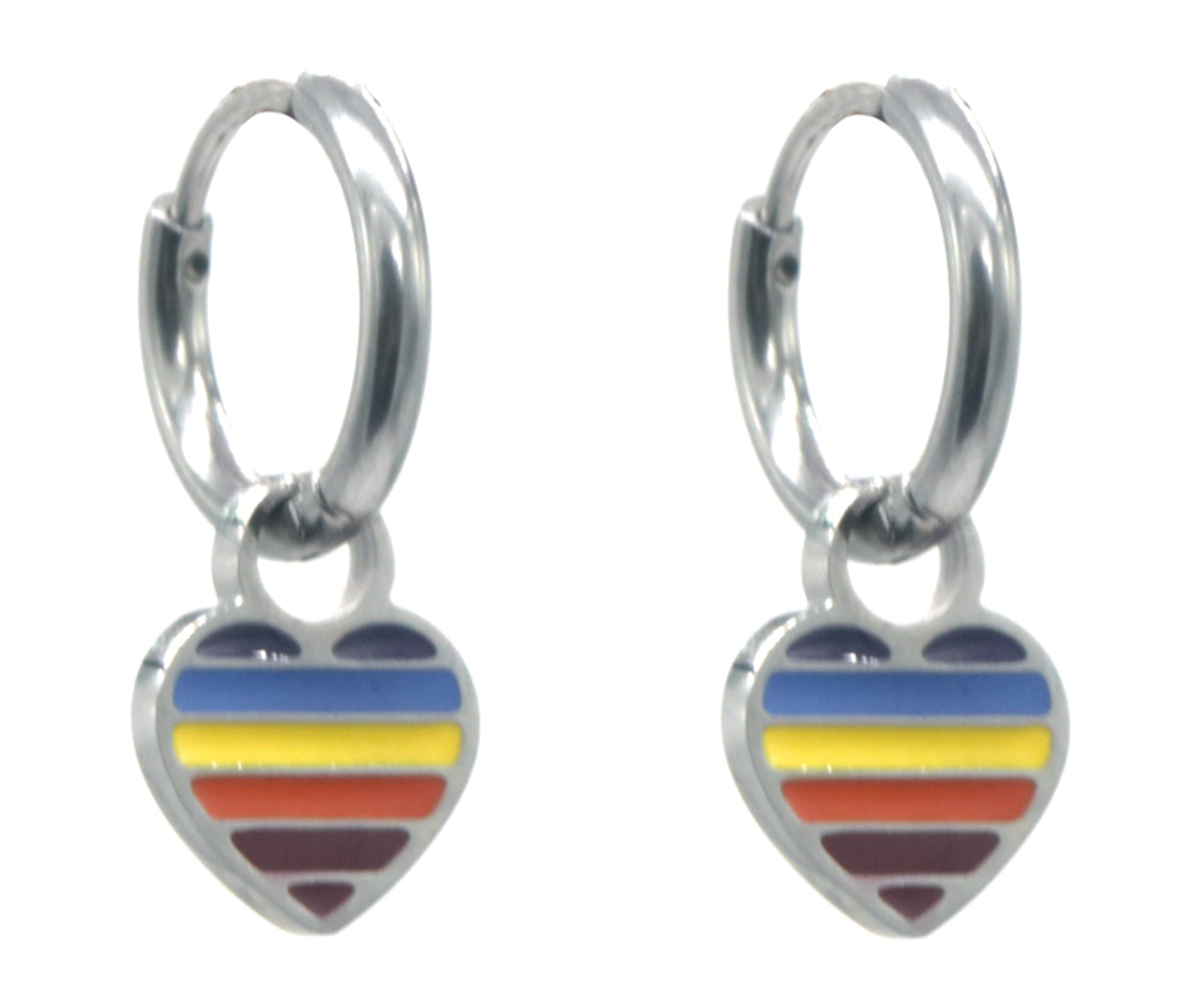 K3-RBE007 S. Steel Earrings Heart
