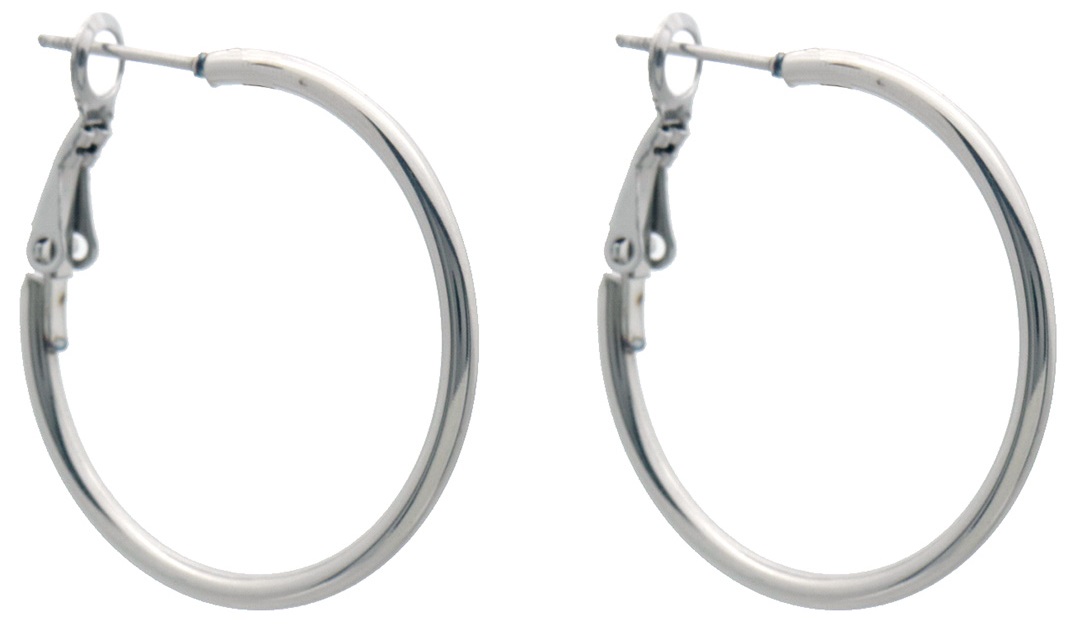 B-F3.3 E926-007S S. Steel Earrings Creoles 30mm
