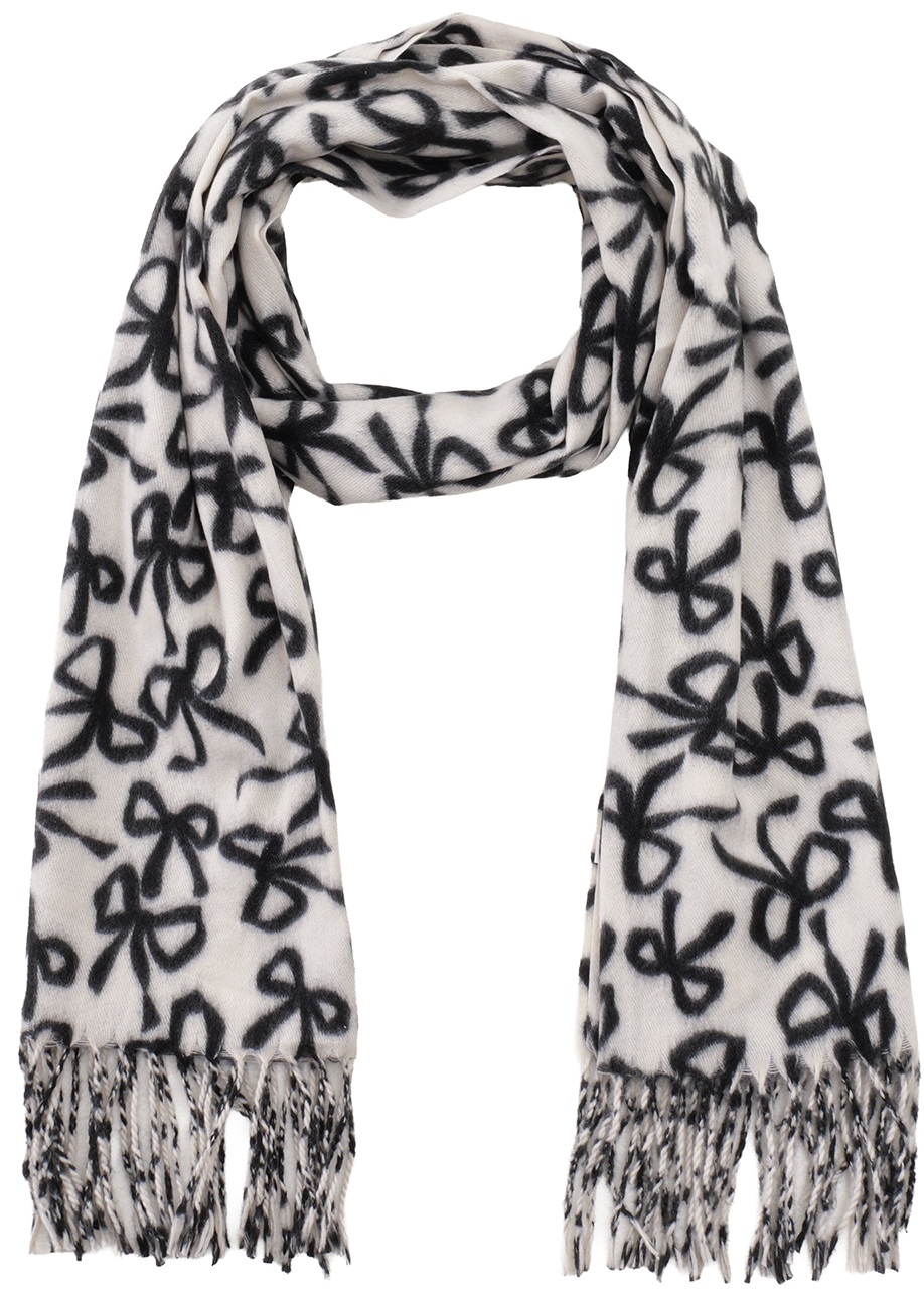 Q-H8.1 SCARF405-658-3 Soft Scarf Bows 180x70cm White